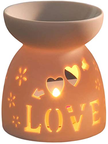 Koomiao Brûleurs Bougie en Céramique, Brûleur à Huile Essentielle Aromathérapie Lampes à Parfum Diffuseur Creuse Bougeoir, Brule Parfum Bougie Huile, pour Décoration Maison, Méditation Cover