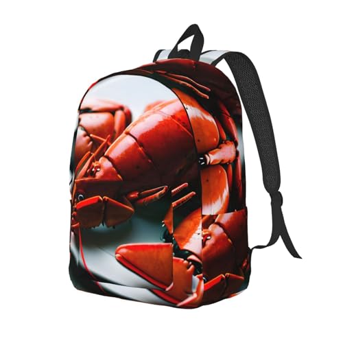 Sac à dos noir imprimé homard pour ordinateur et week-end - 2