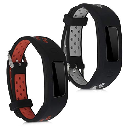 kwmobile Silicone Watch Strap Compatible with Garmin Vivofit - 2X Fitness Tracker Replacement Band Wristband Set with Clasp