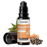 Casida Bio Rizinusöl Augen Roll on mit Weihrauchöl - kühlender Augenroller - regenerierende Augenpflege - bei Falten, Augenringen, Schwellungen - mit naturreinen Bio-Ölen - 10ml