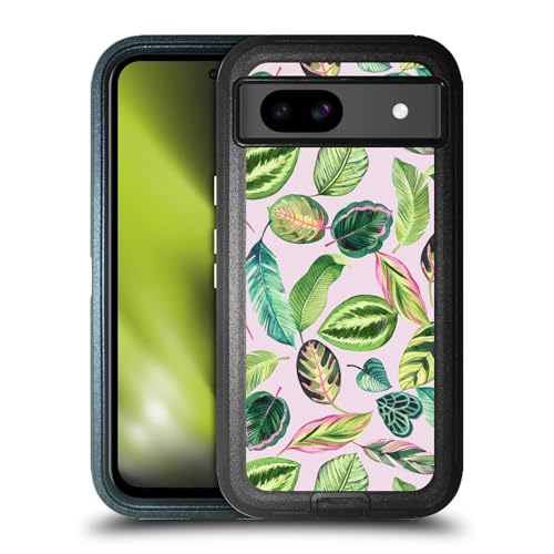 Coque Antichoc Google Pixel 8a Protection Ultra-Blindée Motif Ninola Plantes Tropicales Vert Rose