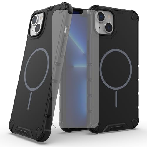 Coque iPhone 15 Plus antichoc robuste avec protection écran pour smartphone 14 Plus noir