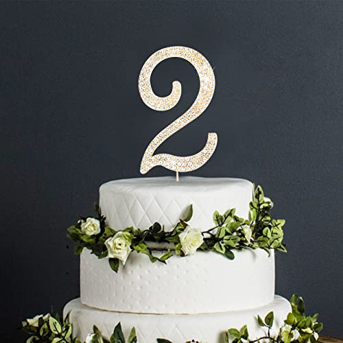 UNIIDECO - Topper per torta con numero 2, con