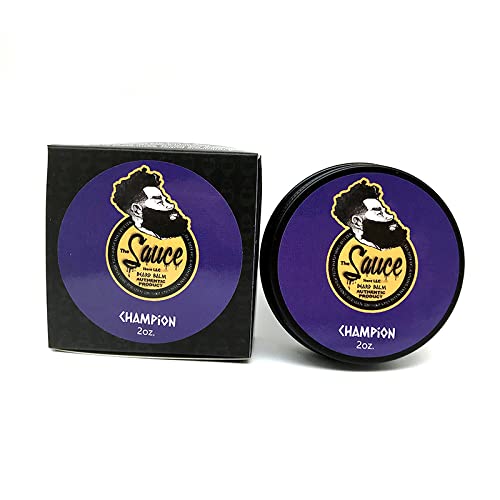 Bálsamo para barba 2oz. Reutilizable, estiliza, fortalece y suaviza la barba acondicionador sin enjuague (campeón)