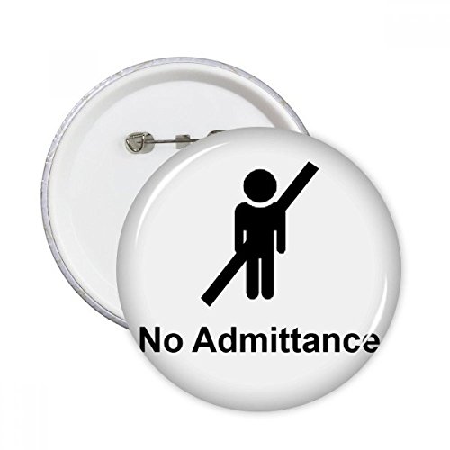 Badge bouton symbole No Admittance noir idéal pour customiser vos vestes et sacs