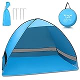 pop up strandmuschel klein 【Tragbar und Faltbar Design】Unsere pop up strandmuschel wiegt nur 1,2 kg und wird mit einer runden Tragetasche geliefert, die sehr leicht und kompakt ist. Sie können die sonnenschutz strand zusammenfalten und in die Aufbewahrungstasche stecken, so dass Sie sie noch leichter aus dem Haus tragen können. Die Gesamtgröße des Zeltes beträgt 2*1.2*1.3M und bietet Platz für 2-3 Personen, so dass Ihre Familie und Freunde das Camping gemeinsam genießen können.