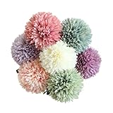 Happyyami Flores Decorativas Artificiales de Diente de León en 7 Piezas de Tela, Diseño Realista y Elegante para Decoración de Entrada o Exhibición Exterior Cubierta