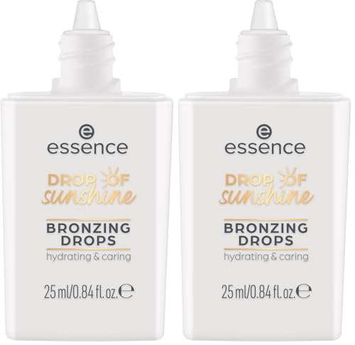Essence Gotas Bronceadoras Drop Of Sunshine, Hidratar/Humectar, Con Vitaminas, Cuidado, Natural, Luminoso (25Ml) (Paquete de 2)
