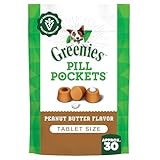 GREENIES PILL POCKETS Treats for Dogs Peanut Butter - Tablet Size 3.2 oz. 30 Count