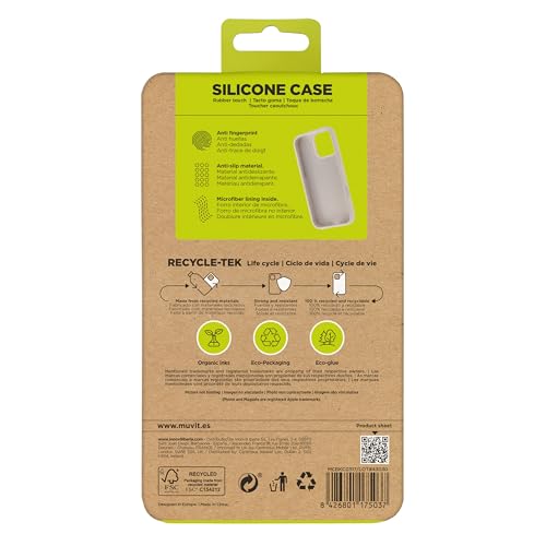 Coque Muvit Recycletek Liquid Silicone pour Apple iPhone 16 Pro Max Nude
