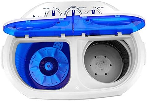 Portable Mini Compact Twin Tub Washing Machine 10.4lbs Capacity, White + Blue