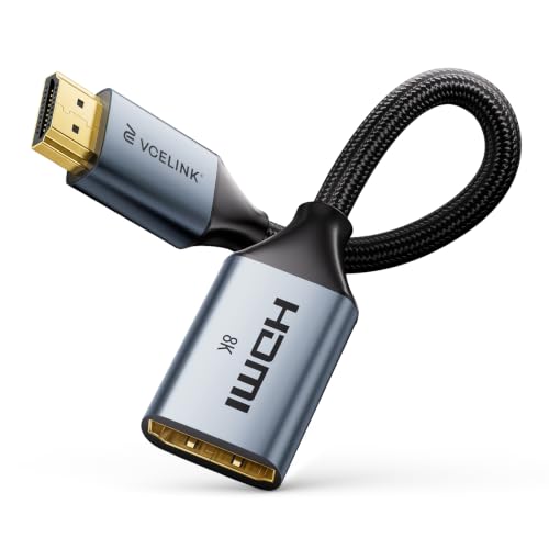 Image of VCELINK 8K 2.1 HDMI Extension Cable 18cm, Low Profile Slim Design, 1 Pack