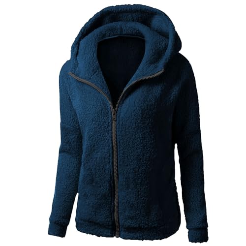 KONG JIMFAN Winterjacke Damen Laufjacke Strickpullover Damen Daunenmantel Leicht Damen Jacke Damen Longstrickjacke Damen Mantel Steppjacke Winter Damen Trachtenjacke Damen(Navy,S)