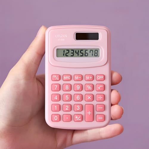 Image of SYGA Mini 8-Digit Electronic Calculator - Cute & Simple Scientific Calculator for Students & Office, Small & Portable Design (Pink)