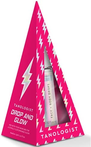 Tanologist Fake Tan Drops Xmas Gift, Medium (15 ml) Add Self Tanning Drops to Skin Care, For Sensitive Skin, Dermatologist Approved, Clean Ingredients & Vegan, Gift for women & men