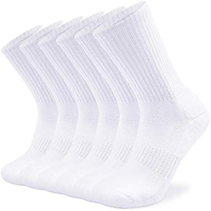 SOX TOWN Men's Moisture Wicking Breathable Performance Combed Cotton Cushion Crew Socks