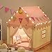 2 IN 1 Kinderzelt, Spielzelt für Kinder mit LED-Lichtern und Dekoration, Spielzelt für Drinnen,Kinderspielhaus in Form eines Hauses,Kinderzelt Spielhaus Kinder Indoor
