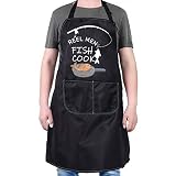 PXTIDY Funny Fishing Aprons Fisherman Gift Reel Men Fish And Cook Adjustable Apron for Men Fishing L