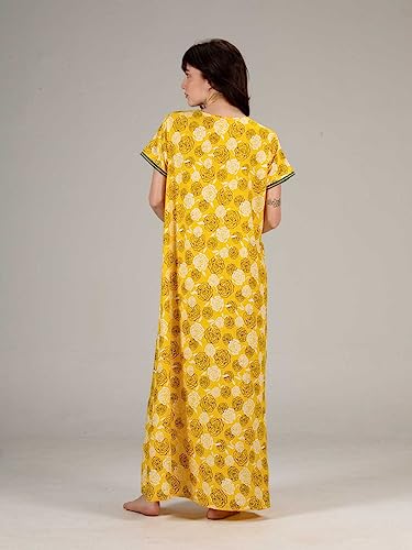 Image of Evolove Women's Viscose Liva Long Maxi Night Gown Nighty Dress with Pocket, Super Soft Comfortable (LNG-Rayon)