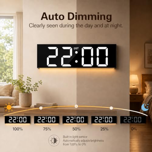 Image of JALL 22 inch Extra Large Digital Wall Clock, Giant LED Display with Remote Control, Digital Clock with Jumbo Numbers, Countdown Timer for Gym, Office, Living Room, Classroom, Home Decor, Warehouse