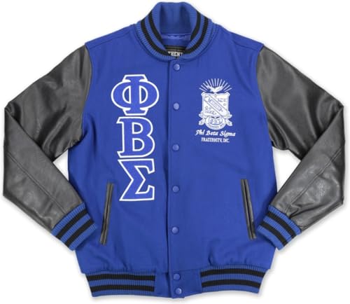 Big Boy Phi Beta/Β Sigma Divine 9 S4 Mens Wool Jacket [Royal Blue] - ID#43226-146-251-0-0