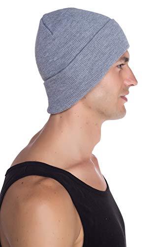 Image of Top Level Beanie Men Women - Unisex Cuffed Plain Skull Knit Hat Cap