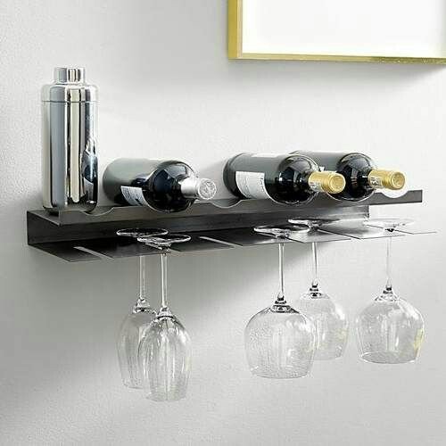 INDIAN DECOR Metal Wine Rack, Black