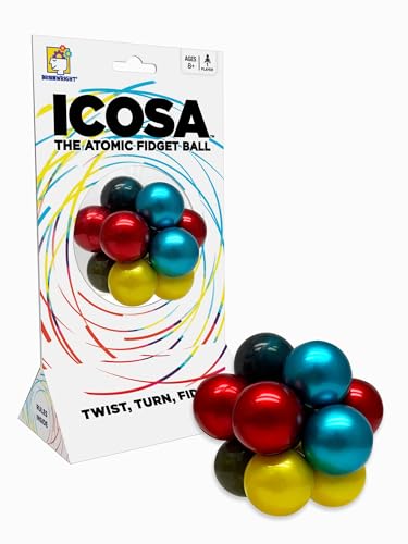 Brainteaser Puzzle for Kids & Adults, Brainwright Icosa Atomic Puzzle Ball, 3D Puzzle Game, Travel Games, STEM Toys, Family Games, Brain Games for Kids 8-12