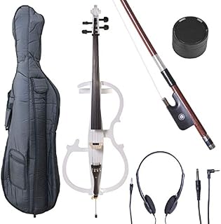 Cecilio 4/4 CECO-2WH Pearl White Electric Cello with Ebony Fittings in Style 2