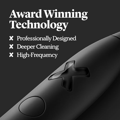 Image of Made by Dentists PRO‑X Sonic Electric Toothbrush for Adults - Dentist‑Designed Whitening Rechargeable Toothbrush, 9 x More Plaque Removal, 70 Day Battery, 3 Modes, Travel Case & Extra Heads, Black
