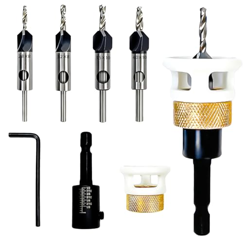 Jeu De Forets à Chanfreiner, Lot De 6 Foret A Bois Avec ButéE De Profondeur Tige Hexagonale 1/4 PerçAge De PréCision HSS-M2 Pour Le Travail Du Bois à Faire Soi-MêMe