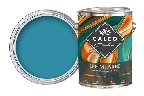 Caleo Color Lehmfarbe WELLENSPIEL Blau, 2,25 Liter - ökologische Wandfarbe für Wohnzimmer und Co. - hoch deckend, tropffrei, geruchsneutral