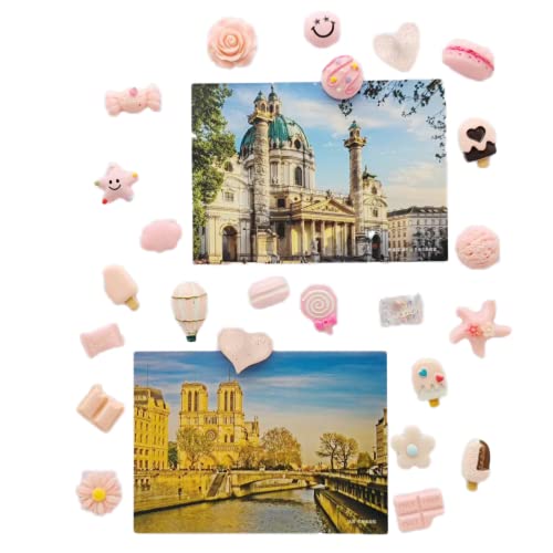 Set imanes de resina decorativos rosa 32 piezas miniatura 4