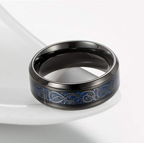 Image of HIJONES Unisex Carbide Fiber Celtic Dragon Spinner Ring Stainless Steel Wedding Spins Band