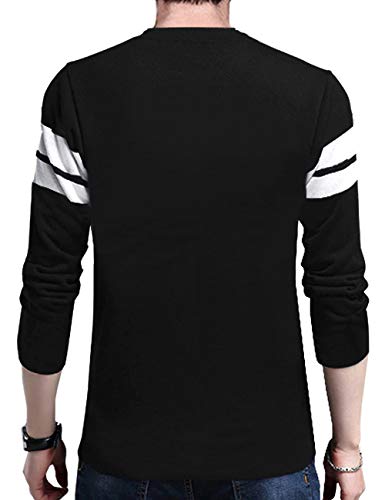 Image of EYEBOGLER Round Neck Full Sleeve Striped T Regular Fit Shirt for Men (Pack of 2)