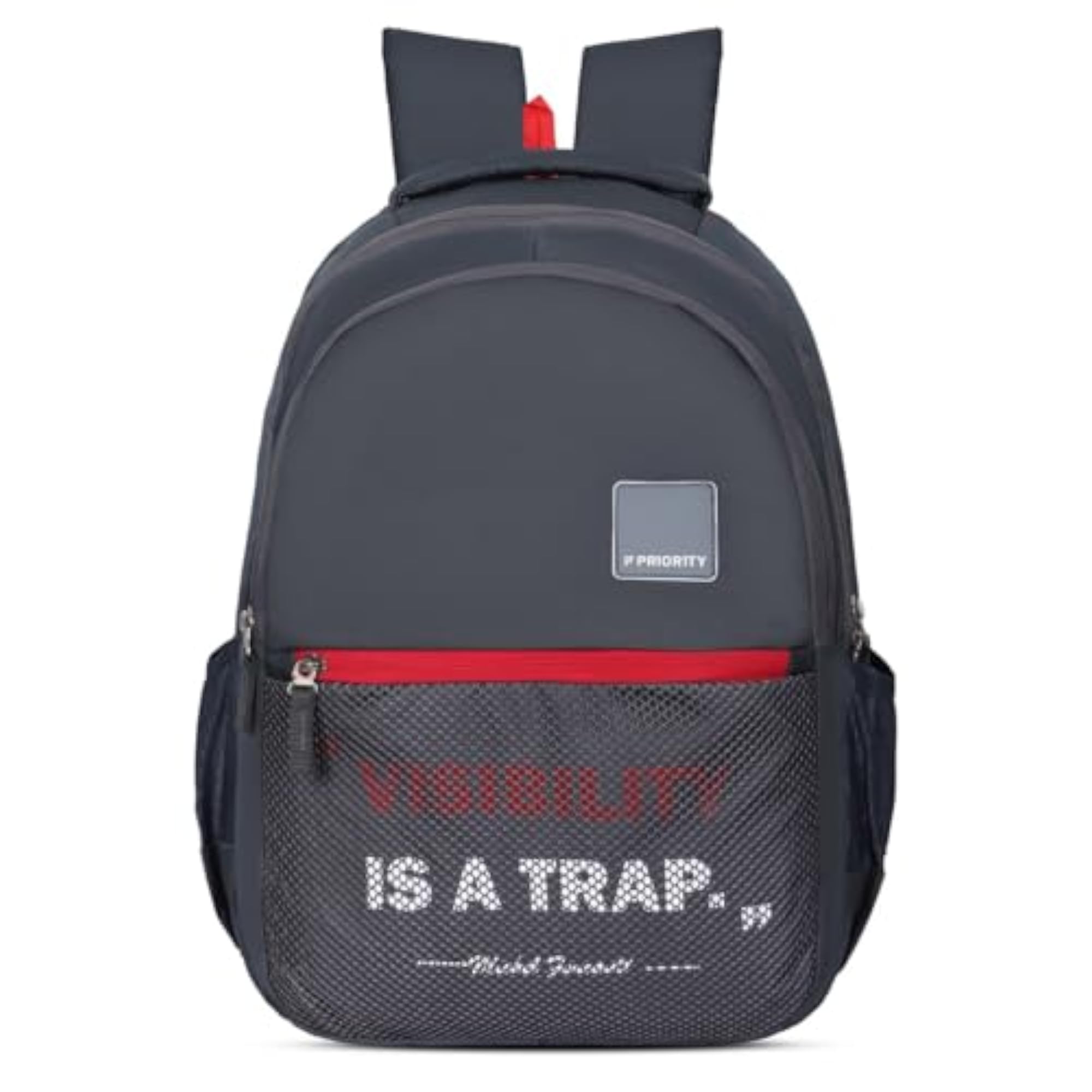 Boys' & Girls' Casual 18 Inch PU College Backpack, Dark Grey