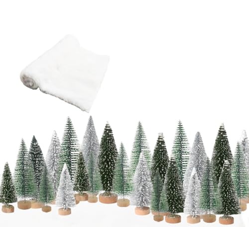 Christmas Decor Bottle Brush Trees Set- 24PCS...