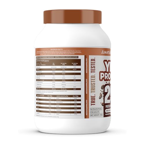Image of Naturaltein YES Protein 1kg | Fermented Yeast Vegan Protein Powder | Rich Coffee Flavour | 25 g Protein | No Added Sugar | Naturally Sweetened | Digestive Enzymes | Heavy Metal Tested | 28 Servings