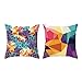 Lieson Fodere Cuscini Divano, Federa Decorativa 40x40 CM 2 Pezzi Federa per Guanciale Multicolore Forma Quadrilatera Diamond Ice 3D, Poliestere