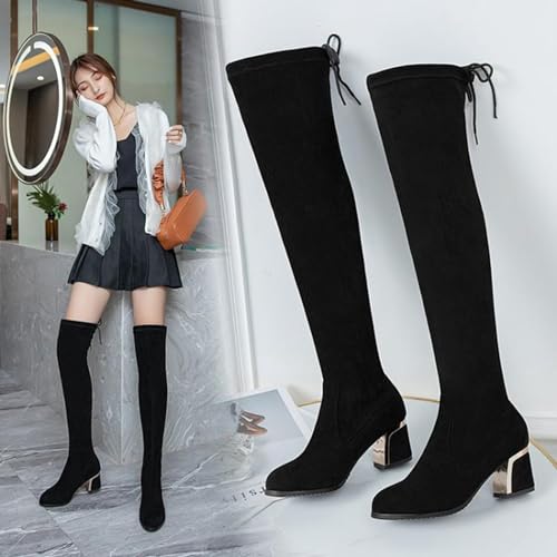 Bottes élégantes pour boîte de nuit à talons de 6cm de hauteur - 3