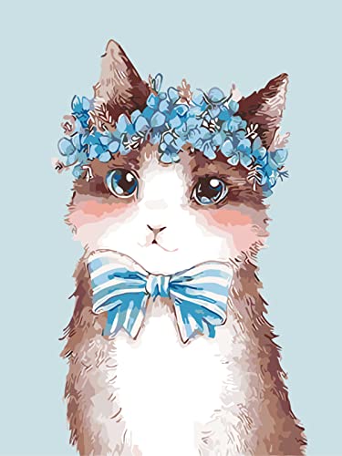 Peinture au diamant 5D chaton guirlande broderie point de croix complet 30x40 cm