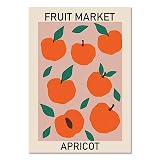 Cerise Citron Poire Banane Orange Vintage Affiches et Gravures Mur Art Toile Peinture Mur Photos Cuisine Décor CG13 40x50 cm Sans Cadre