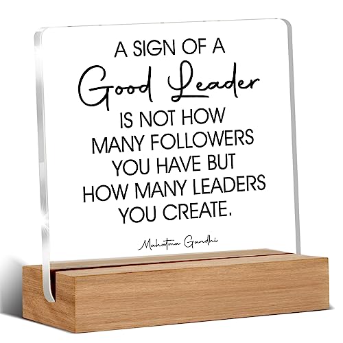 Leadergiftformenwomenbossmentorleadershipgiftsasignofagoodleadersayingscleardeskdecorationsacrylicsignwithwoodenstandfordesktableshelf Urban Country Home Decor Leader gift for men women boss mentor leadership gifts a sign of a good leader sayings clear desk decorations acrylic sign with wooden stand for desk table shelf urban country home decor