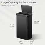 EKO 21 Gallon Touchless Motion Sensor Kitchen Trash Can, Matte Black - Image 2