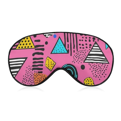 80s 90s Vintage Pattern Sleep Mask Eye Shade Cover Adjustable Strap for Travel Lunch Break Women Men