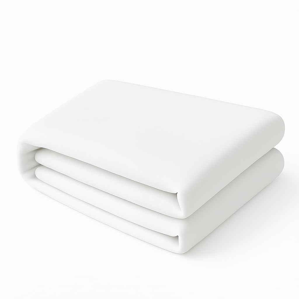 Flat Sheet Bed Linen Soft Easy Care PolyCotton Blend Plain Dyed Flat Bed Sheet (Single, White)
