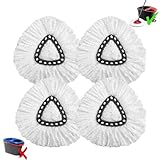 4 Pack Mop Heads Replacements, EasyWring Mop Head Refills for Ocedar Mop Systems, Microfiber Swivel Mop Replace Heads, Deep Cleaning Machine Washable and Easy to Replace