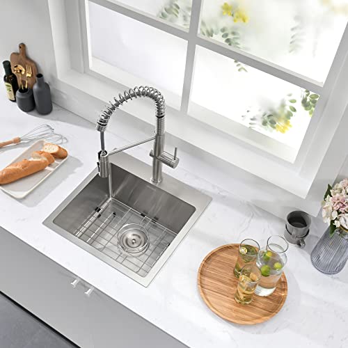 Aschael Bar Sink Drop In,18X18X10 Inch Top Mount Kitchen Sink 16 Gauge Stainless Steel Sink Single Bowl Kitchen Sinks, Deep Kitchen Sink Bar Prep Sink Rv Sink #TOP3