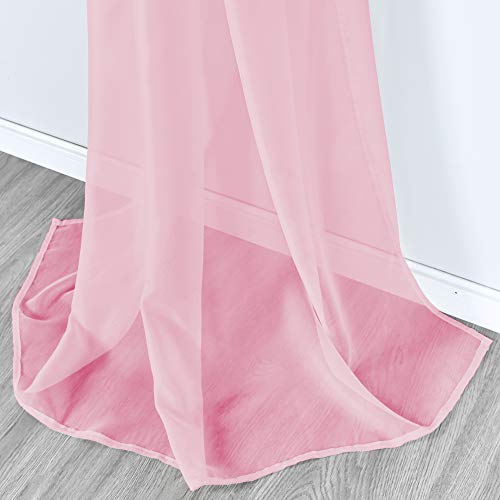 Keqiaosuocai Baby Pink Sheer Window Scarf Valance Sheer Fabric For Draping Curtain Toppers For Wedding Party Girls Room Bed Canopy Scarves 52 Inches Wide By 216 Inches Long Baby Pink #TOP1