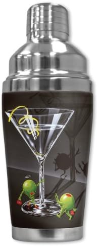Mugzie "Michael Godard: He & She Devil" Cocktail Shaker with Insulated Wetsuit Cover, 16 oz, Black